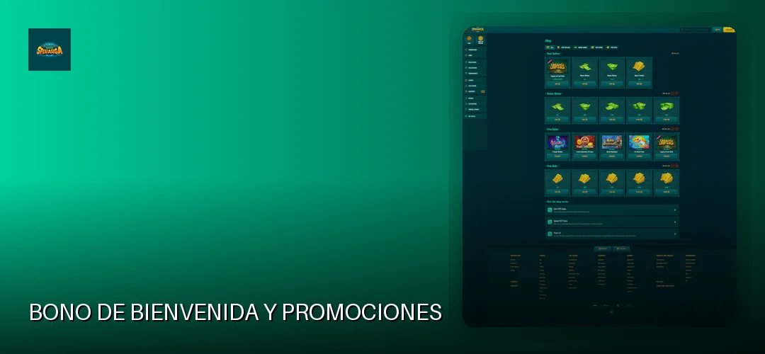 Bono de bienvenida y promociones